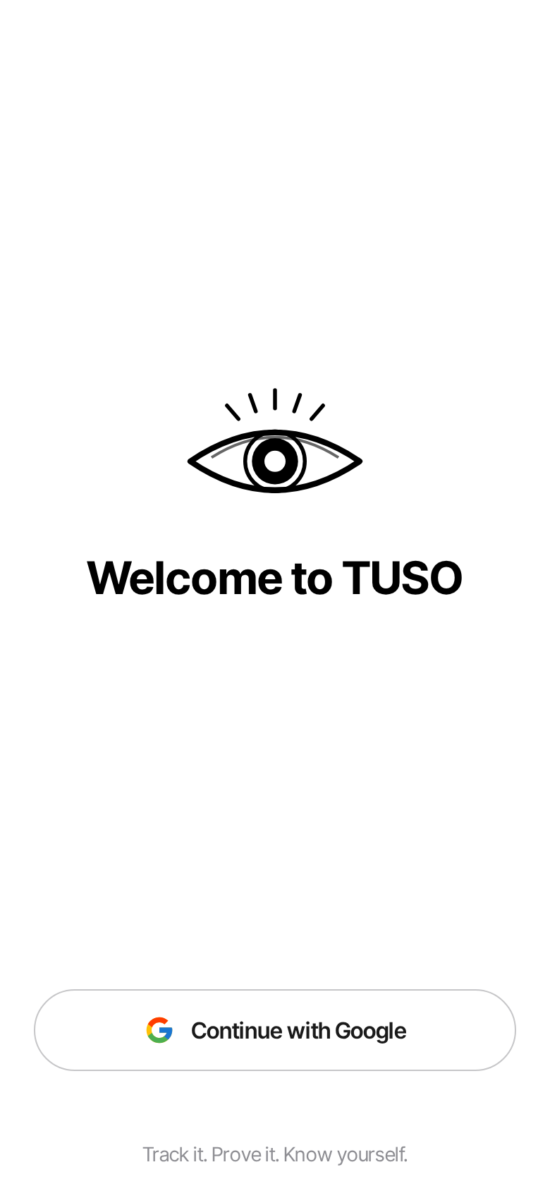 Sign in screen in TUSO